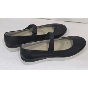 Easy Spirit Secacia Shoes Womens Size 7.5M Black Leather Mary Jane Comfort Flats